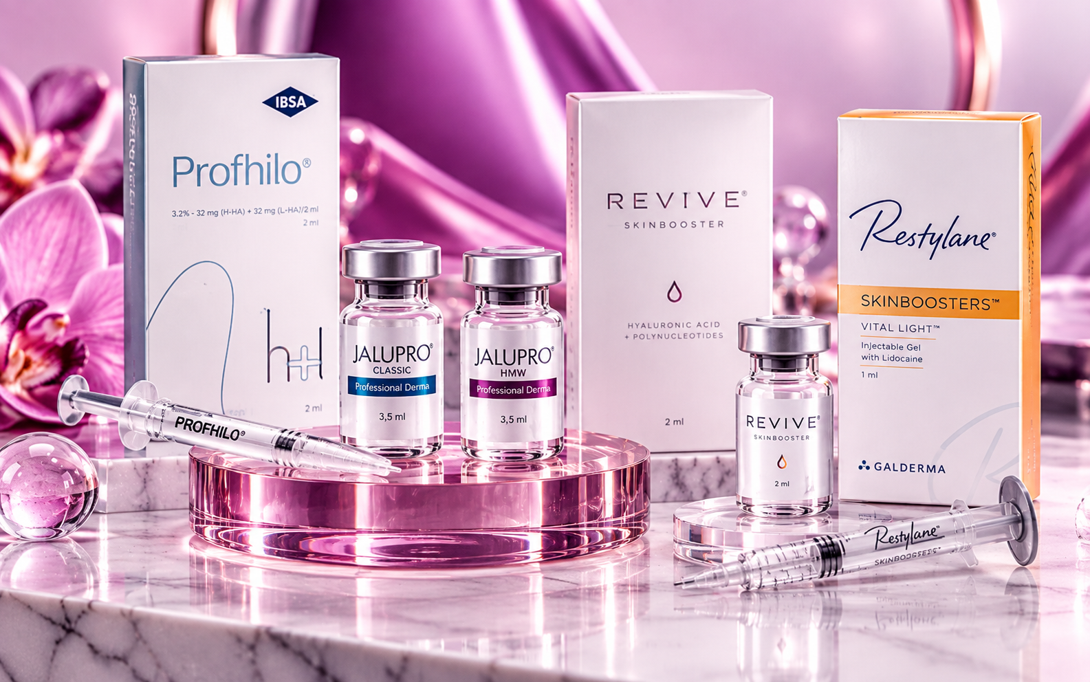 Professional skin boosters and aesthetic products