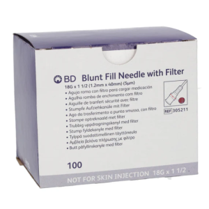 Alternative view of BD Blunt Filter Needle with Filter – 18G x 1.5″ Sterile (Pack of 100)